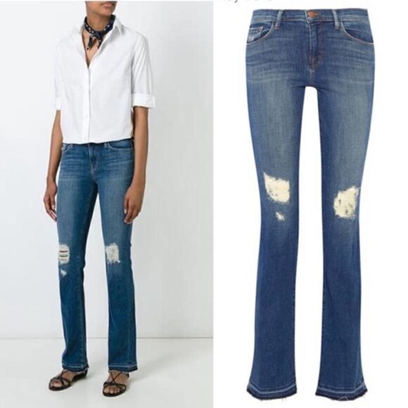 J Brand Brya Breathless Destructed Distressed Ripped Bootcut Jeans Size 28 - Picture 1 of 10